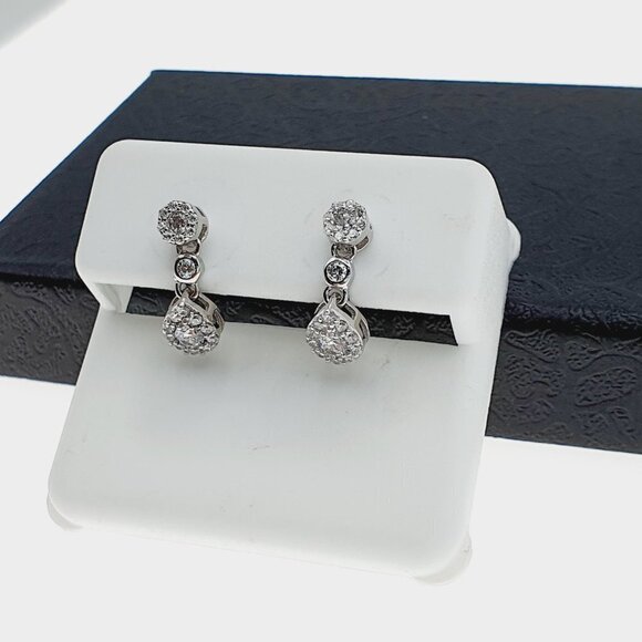 925 sterling silver luxury CZ earrings for women/girls, Best for RJUS2159 - Picture 4 of 9